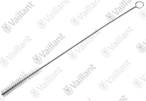 Vaillant Reinigungsbürste mit einem langen, dünnen Griff und Borsten am Ende. Geeignet für die Wartung von Heizgeräten oder ähnlichen Anwendungen.